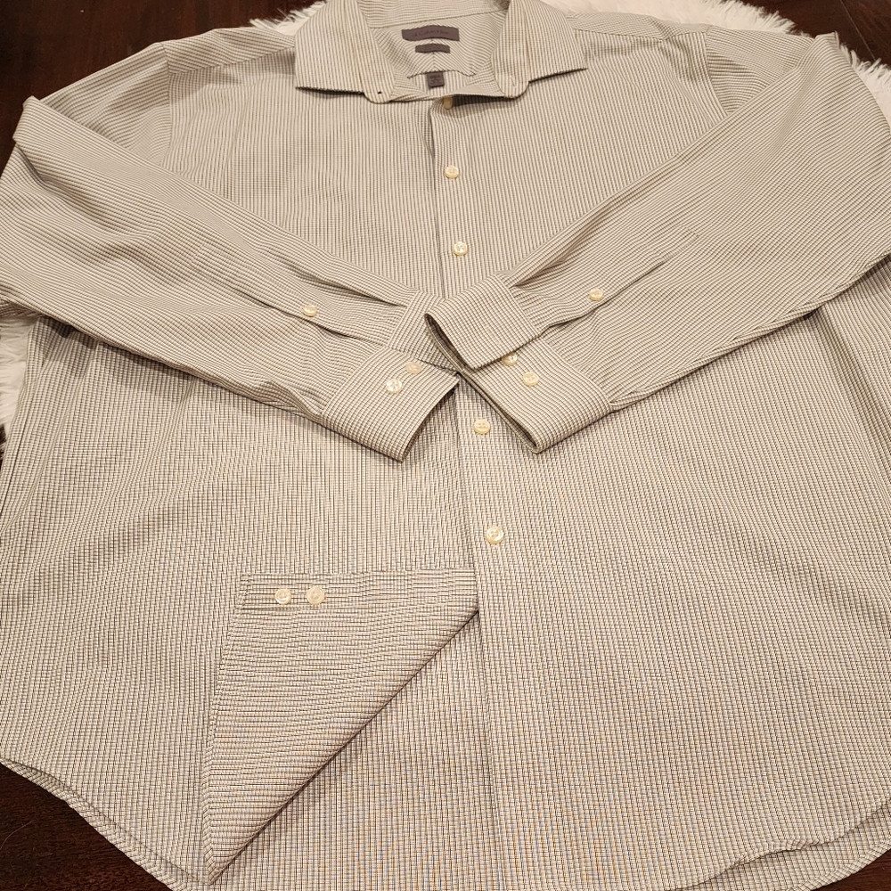 Ck Calvin Klein Slim Fit Non-Iron/ Plaid/ 18 32-33/ Pre-owned